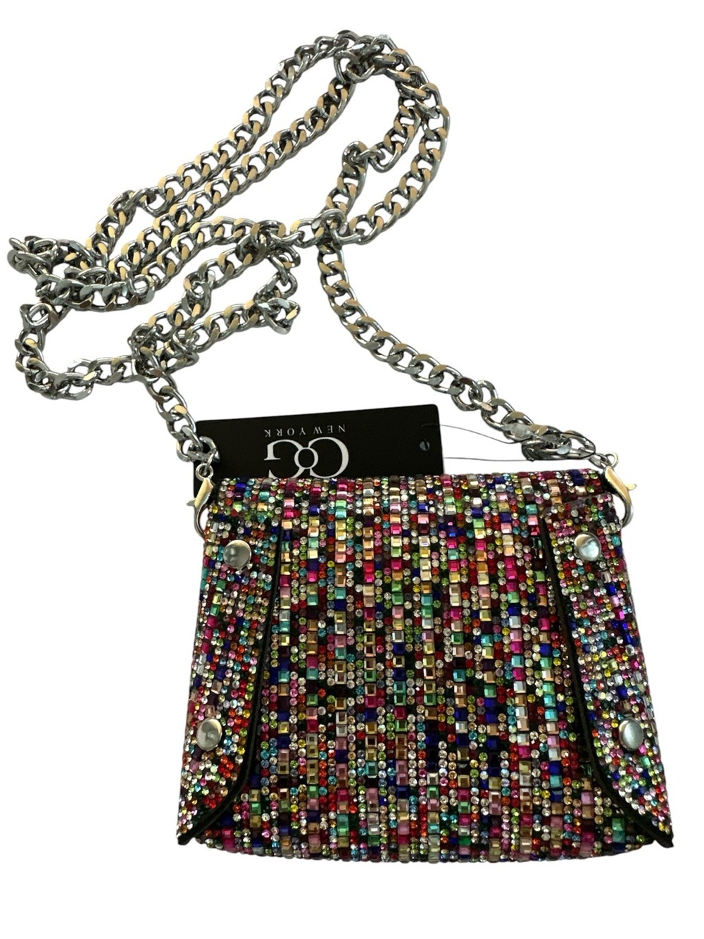 Multicolor Crystal-Embellished Holiday Special Ocassions Small Crossbody Bag - Picture 3 of 6